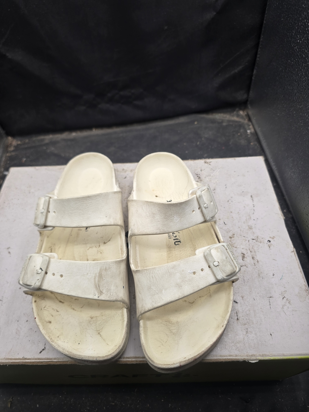 Birkenstock Two-Strap Slide Sandals in White